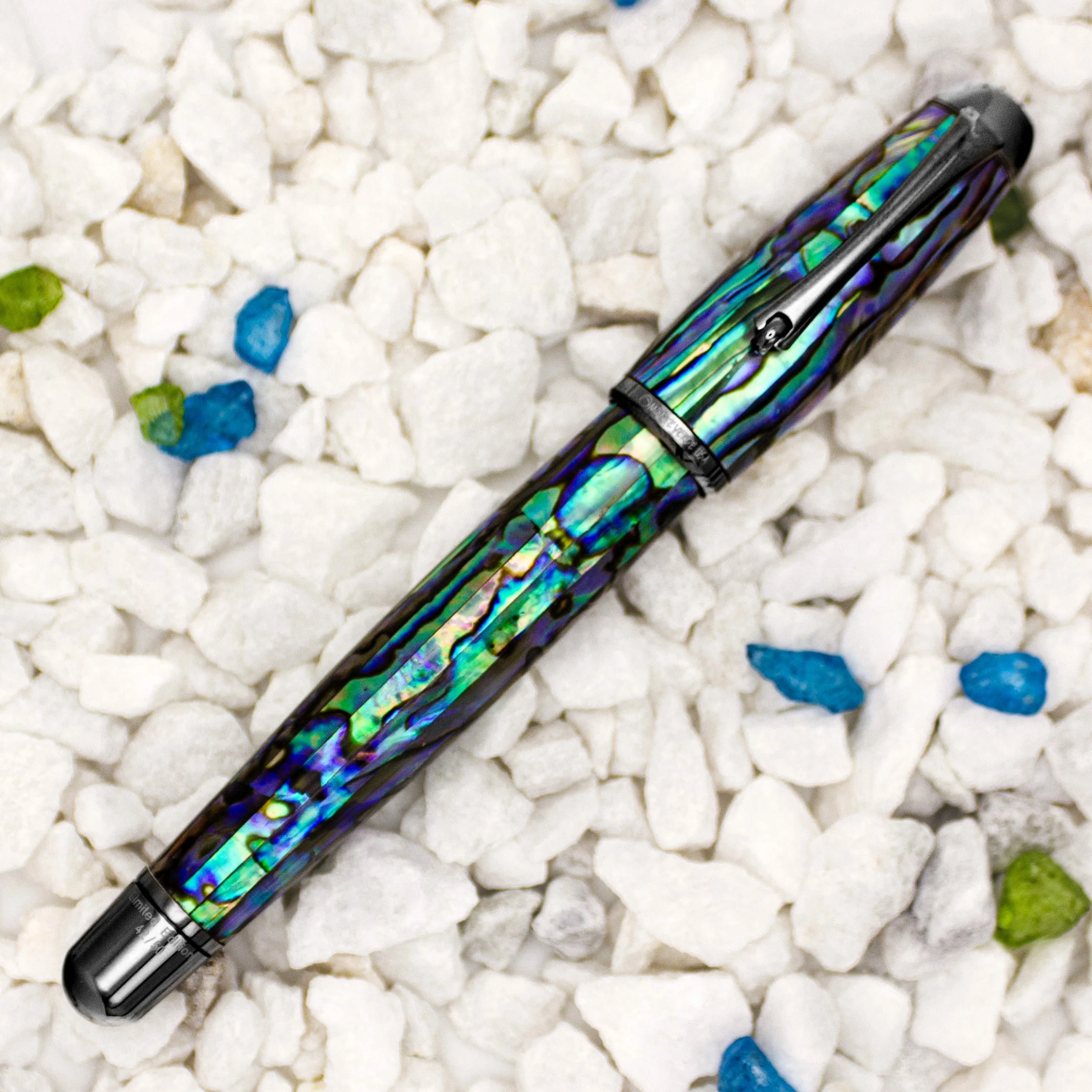 Monteverde Super Mega Limited Edition Abalone Rollerball Pen, Gunmetal Trim - Image 2