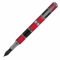 Monteverde Regatta Sport Fountain Pen, Red & Carbon Fiber