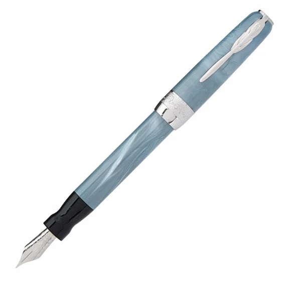Pineider Full Metal Jacket Fountain Pen, Ash Grey, Medium Nib