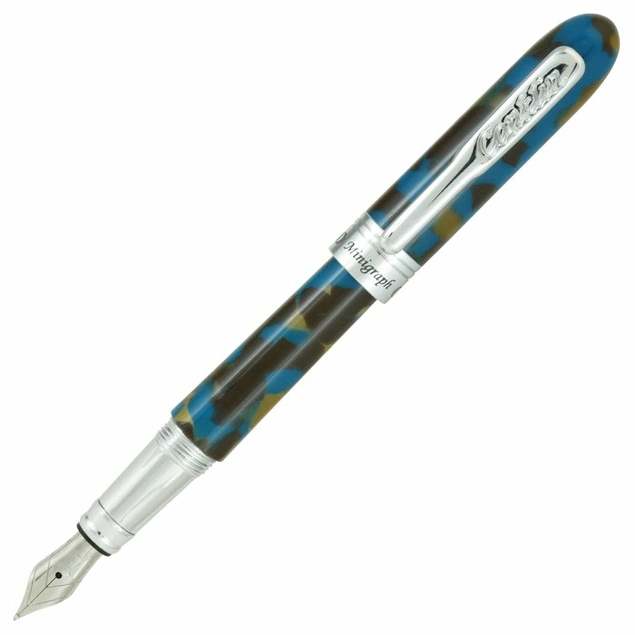 Conklin Minigraph Fountain Pen, Blue Baltic, Broad Nib