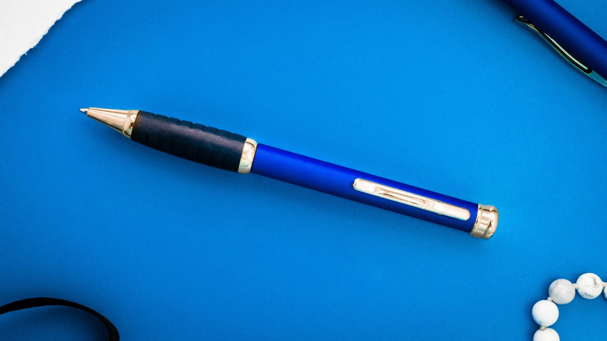 Pen Savings Executive Metal Ballpoint Pen, Blue & Gold - Image 2