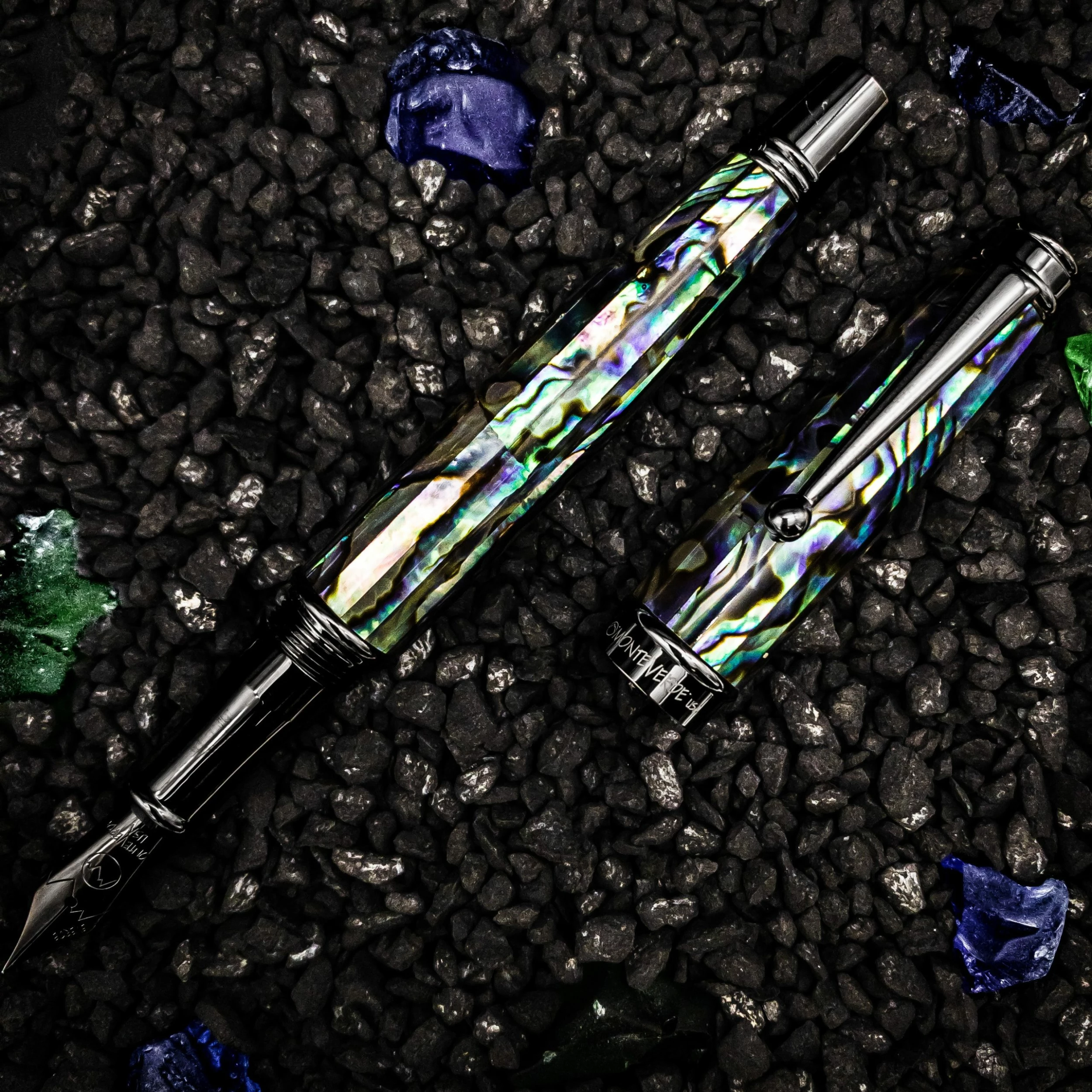 Monteverde Invincia Limited Edition Abalone Shell Fountain Pen, Gunmetal Trim