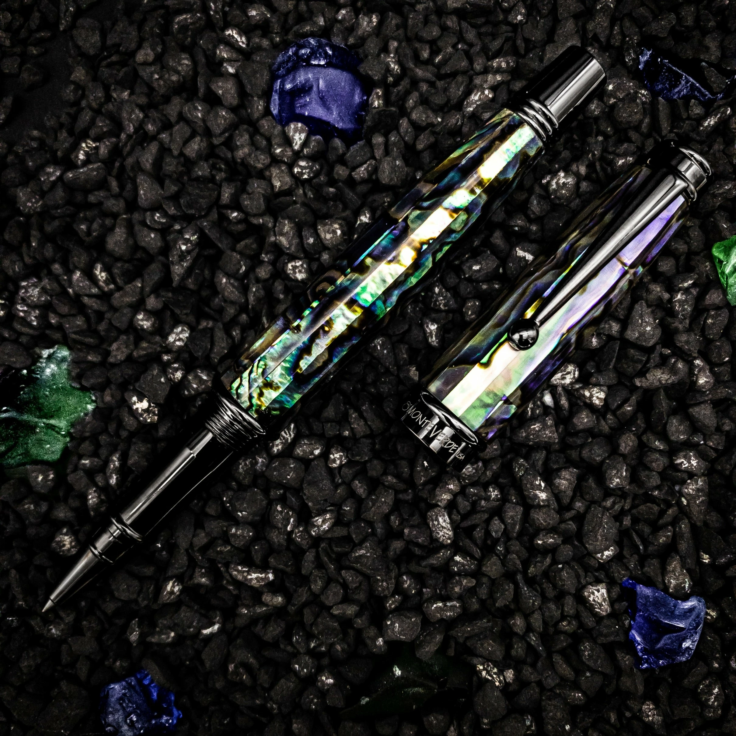 Monteverde Invincia Limited Edition Abalone Shell Rollerball Pen, Gunmetal Trim