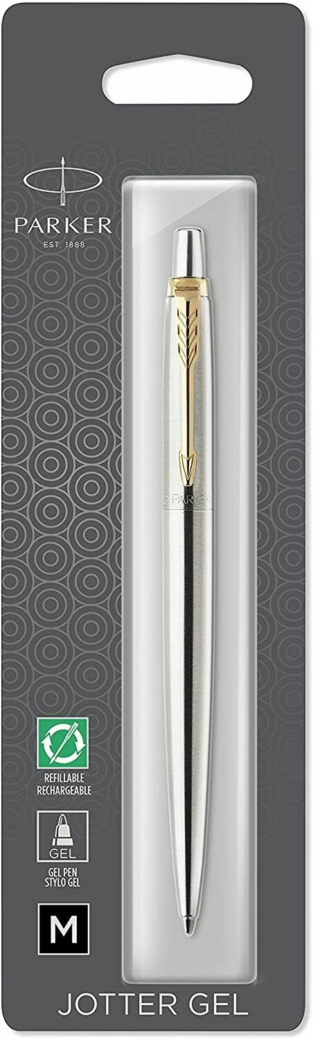 Parker® Parker Jotter Ballpoint Pen, Gel Ink, Stainless Steel & Gold - Image 2
