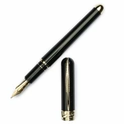 Pineider Avatar UR Deluxe Fountain Pen, Graphene Black, 14K Gold Nib, Fine
