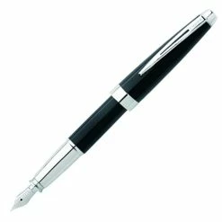 Cross® Cross Aventura Fountain Pen, Black Lacquer & Chrome, Medium Nib