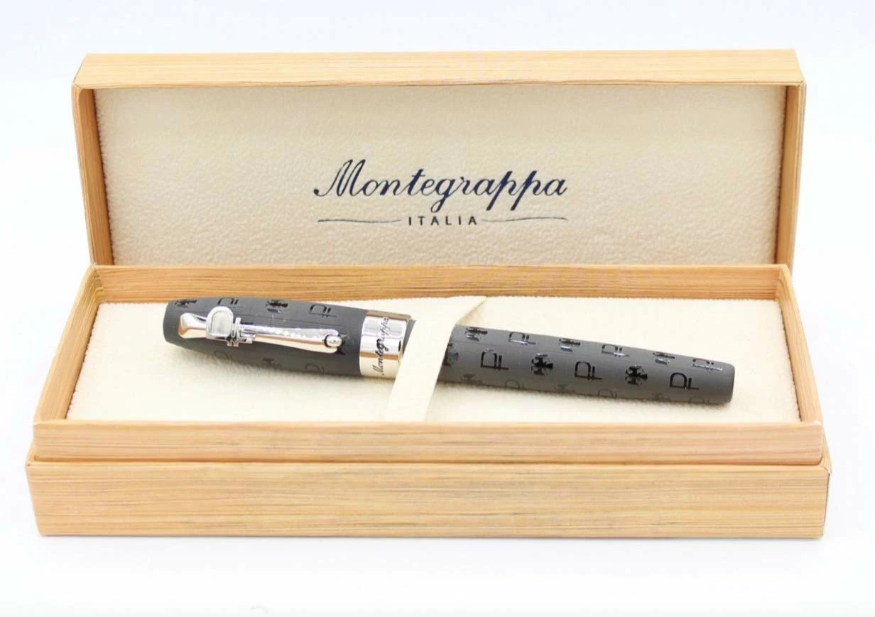 Montegrappa Fortuna Ruble Rollerball Pen, Black & Gold, Swarovski Crystals - Image 3