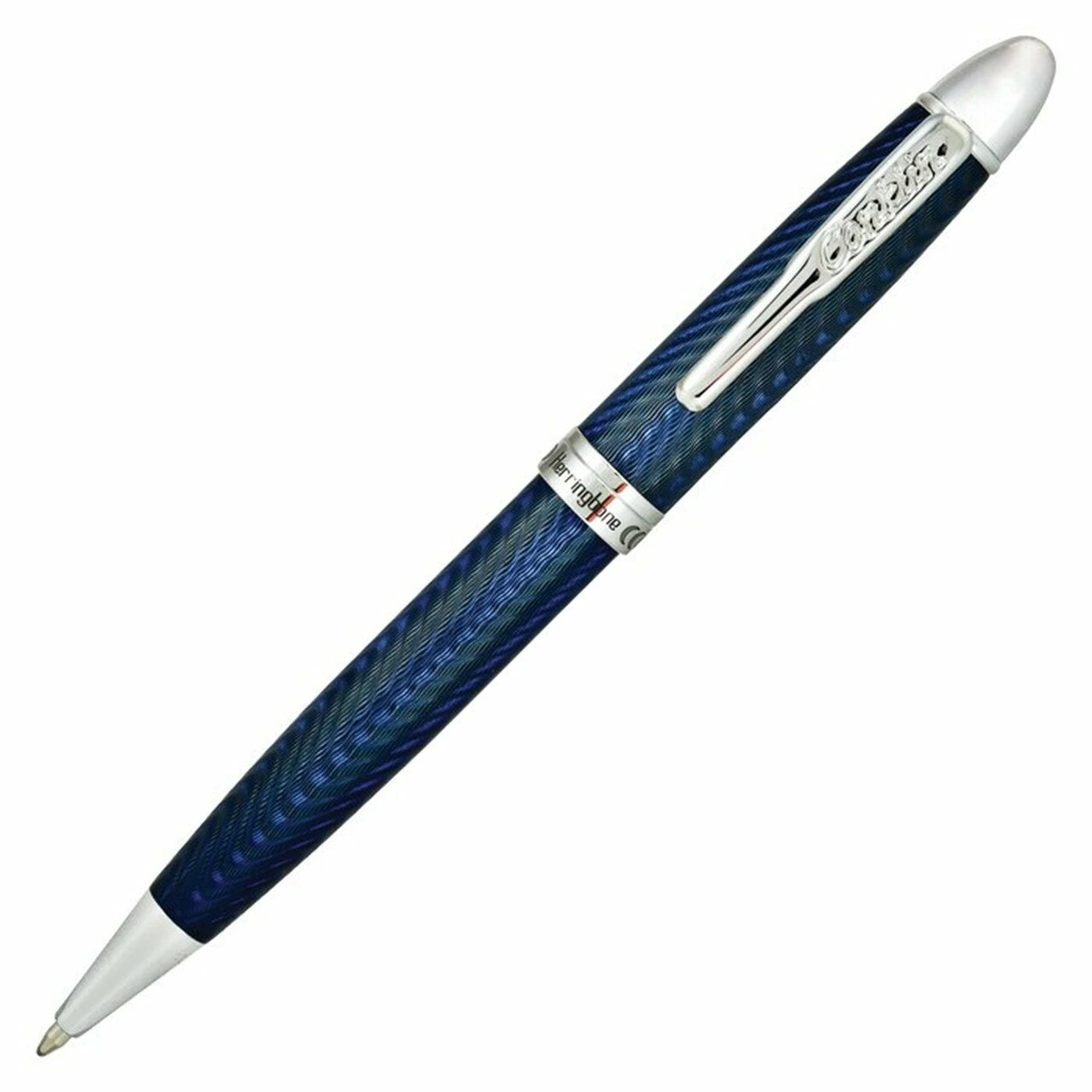 Conklin Herringbone Ballpoint Pen, Navy Blue