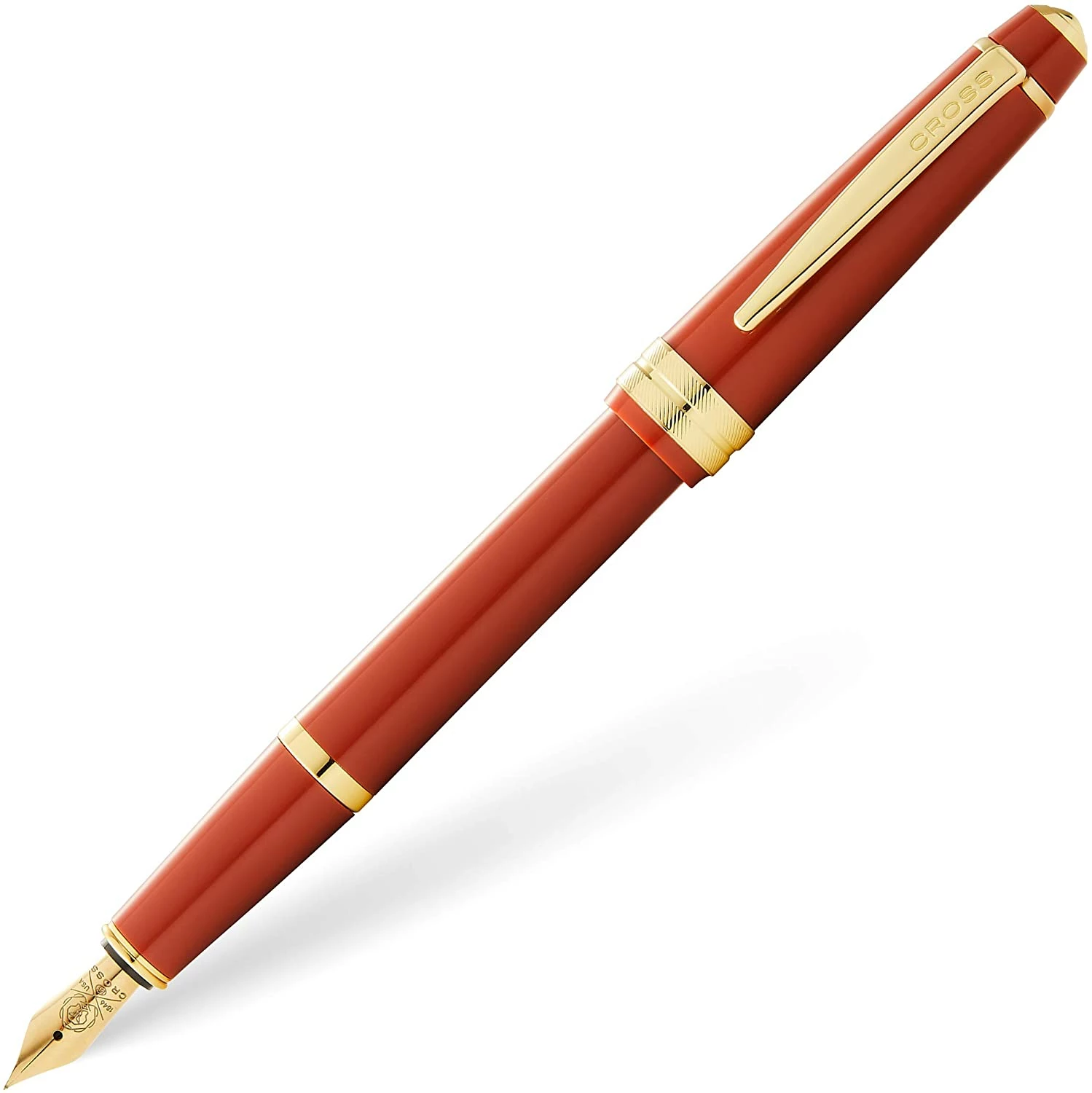 Cross® Cross Bailey Light Fountain Pen, Polished Amber & Gold
