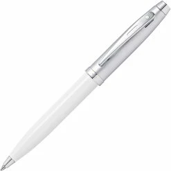 Sheaffer 100 Ballpoint Pen, White Lacquer & Brushed Chrome