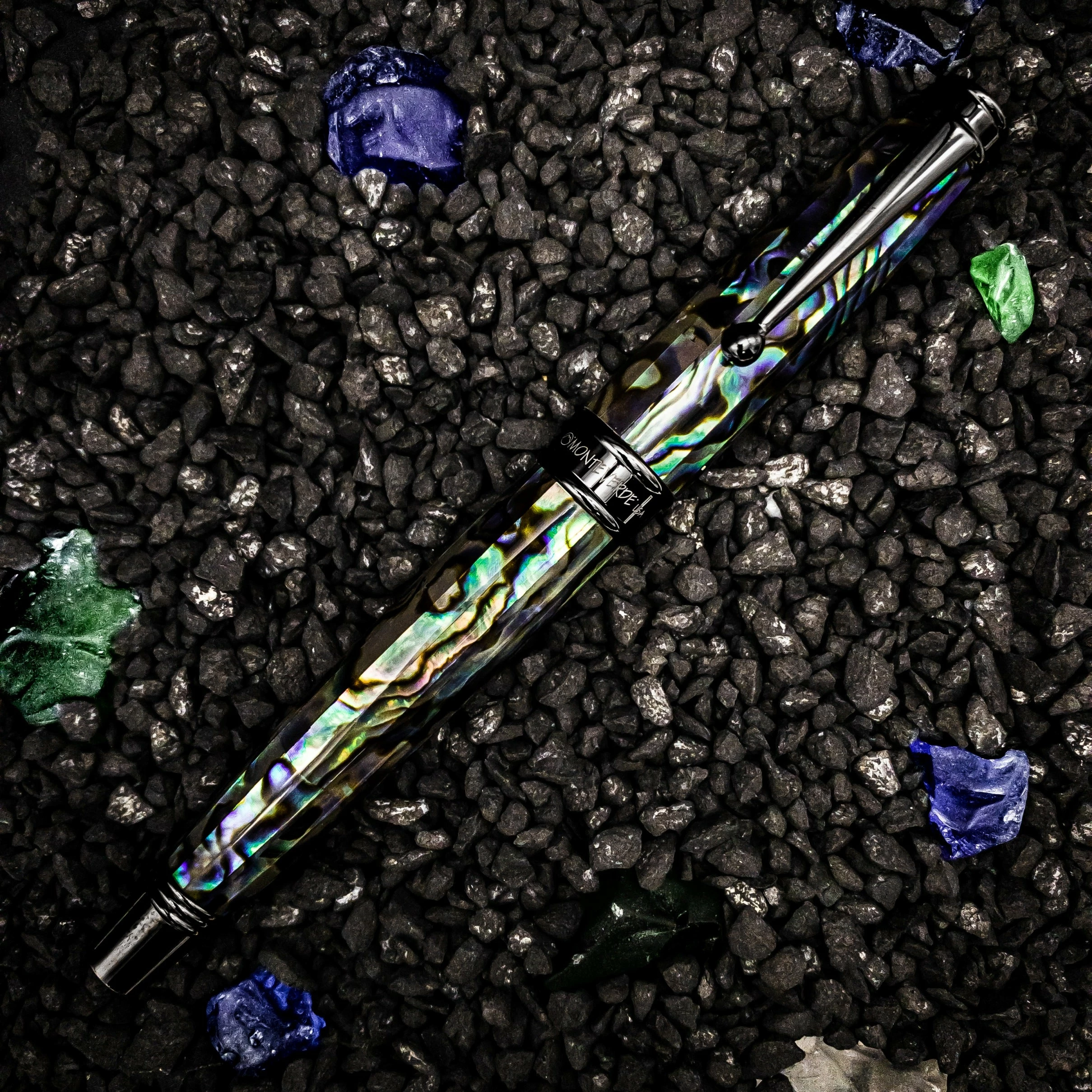 Monteverde Invincia Limited Edition Abalone Shell Fountain Pen, Gunmetal Trim - Image 2
