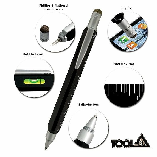 Monteverde Tool 60 Ballpoint Pen & Stylus, Midnight Black - Image 2