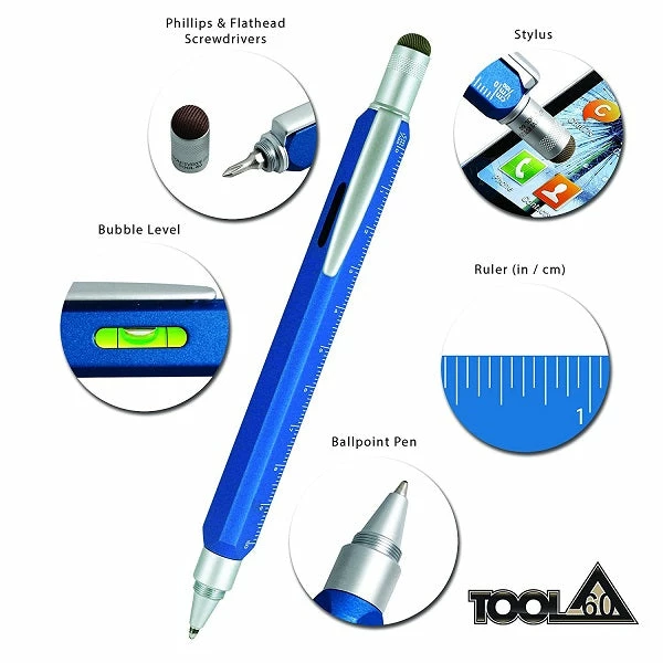 Monteverde Tool 60 Ballpoint Pen & Stylus, Ocean Blue - Image 2