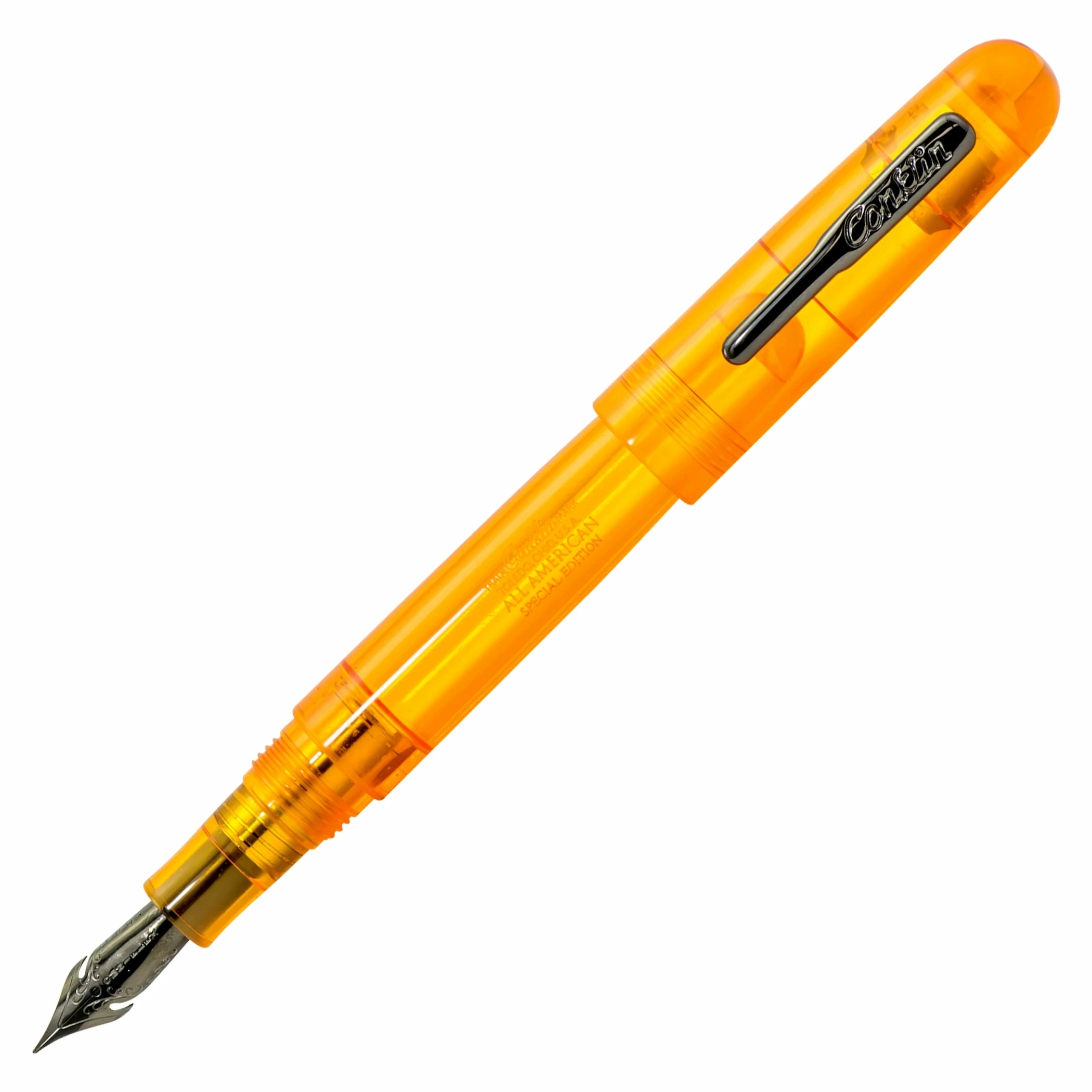 Conklin All American Fountain Pen, Special Eyedropper Edition, Demo Orange - Image 3