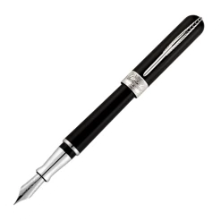 Pineider Avatar Fountain Pen, Graphene Black, Medium Point