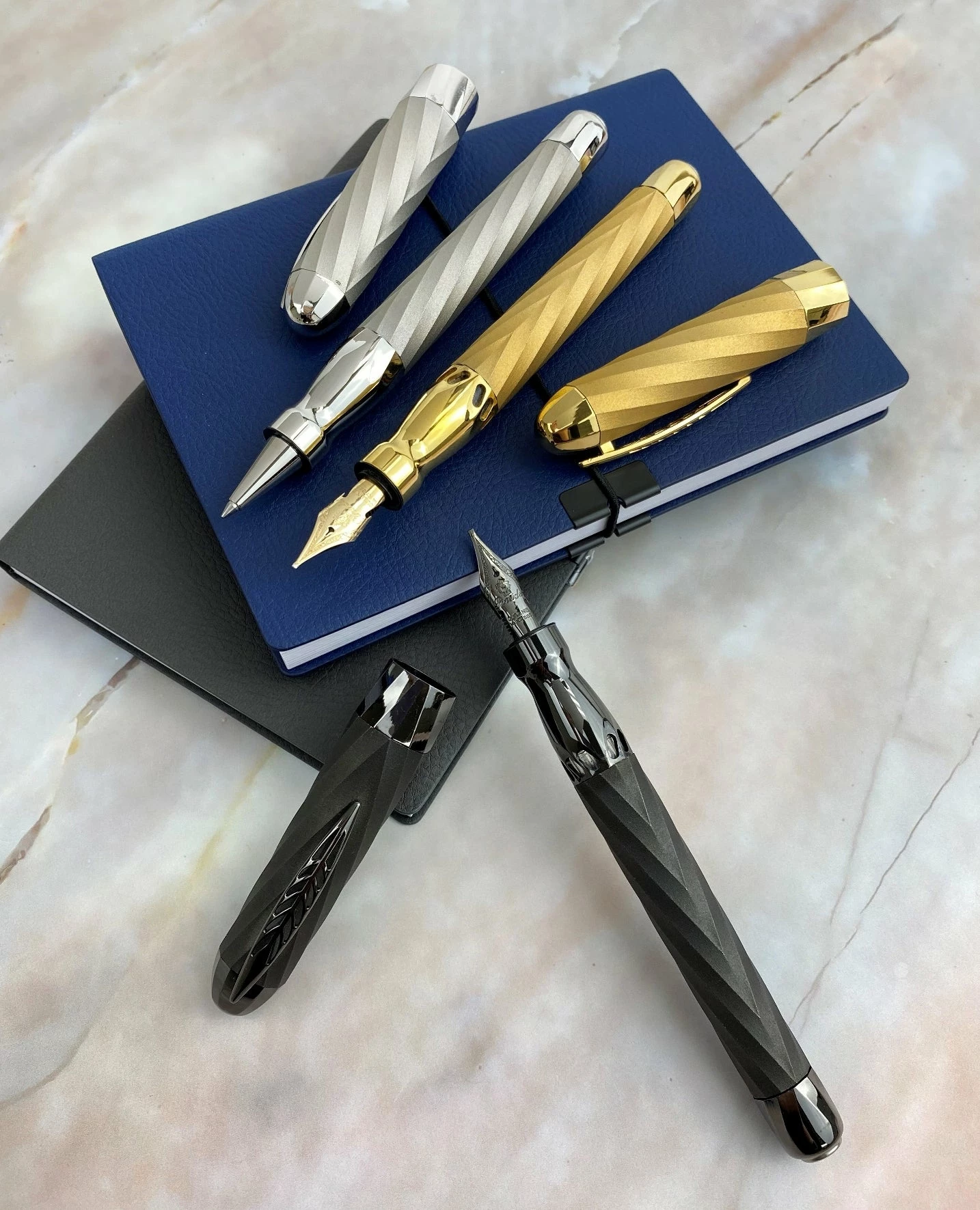 Pineider Matrix Jewelers Limited Edition Sterling Silver Fountain Pen, Palladium Plated - Image 3