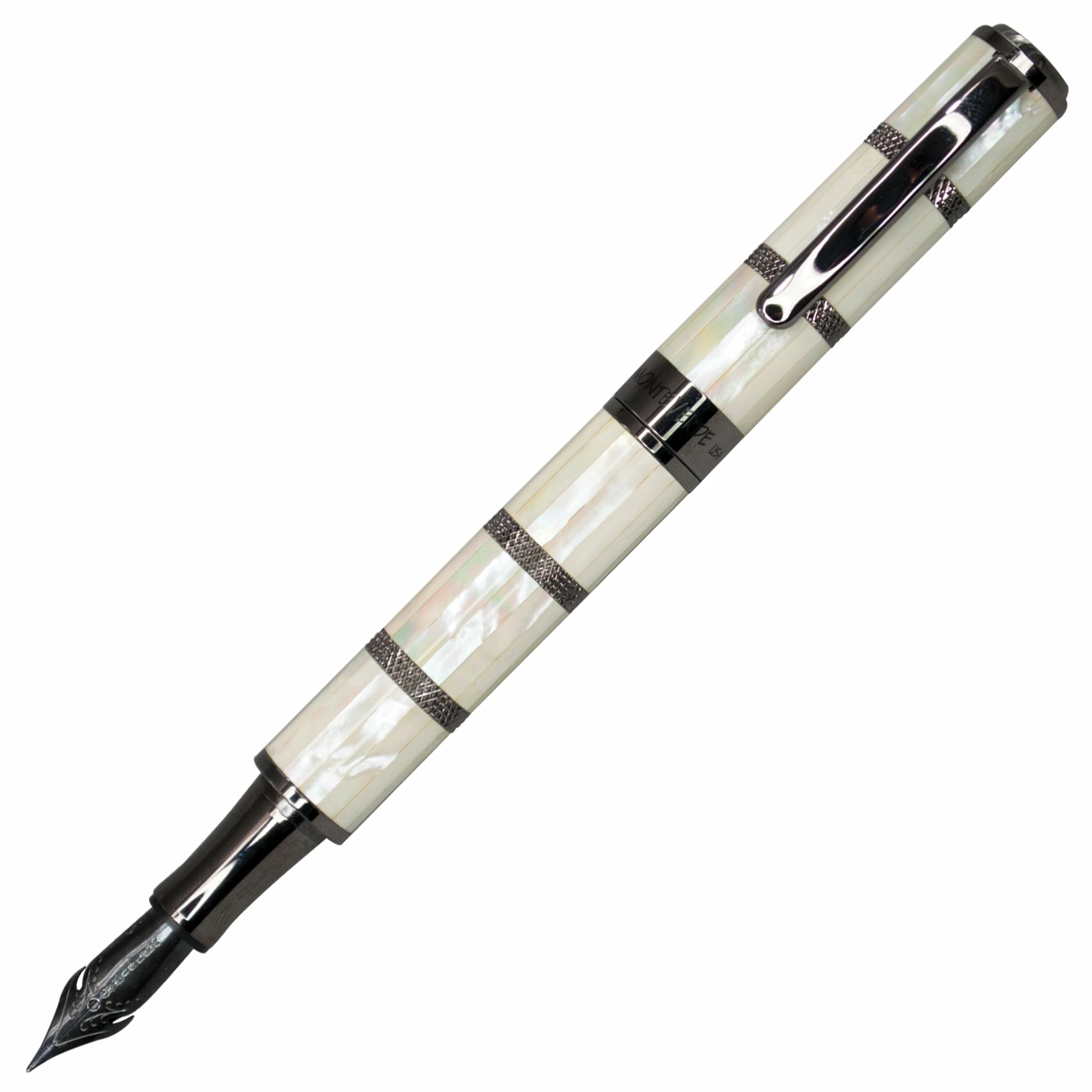 Monteverde Regatta Mother Of Pearl Fountain Pen, Gunmetal Trim