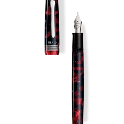 Tibaldi N60 Ruby Red Resin Fountain Pen, Palladium Trim, Broad Nib