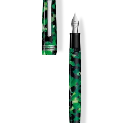 Tibaldi N60 Emerald Green Resin Fountain Pen, Palladium Trim, Medium Nib