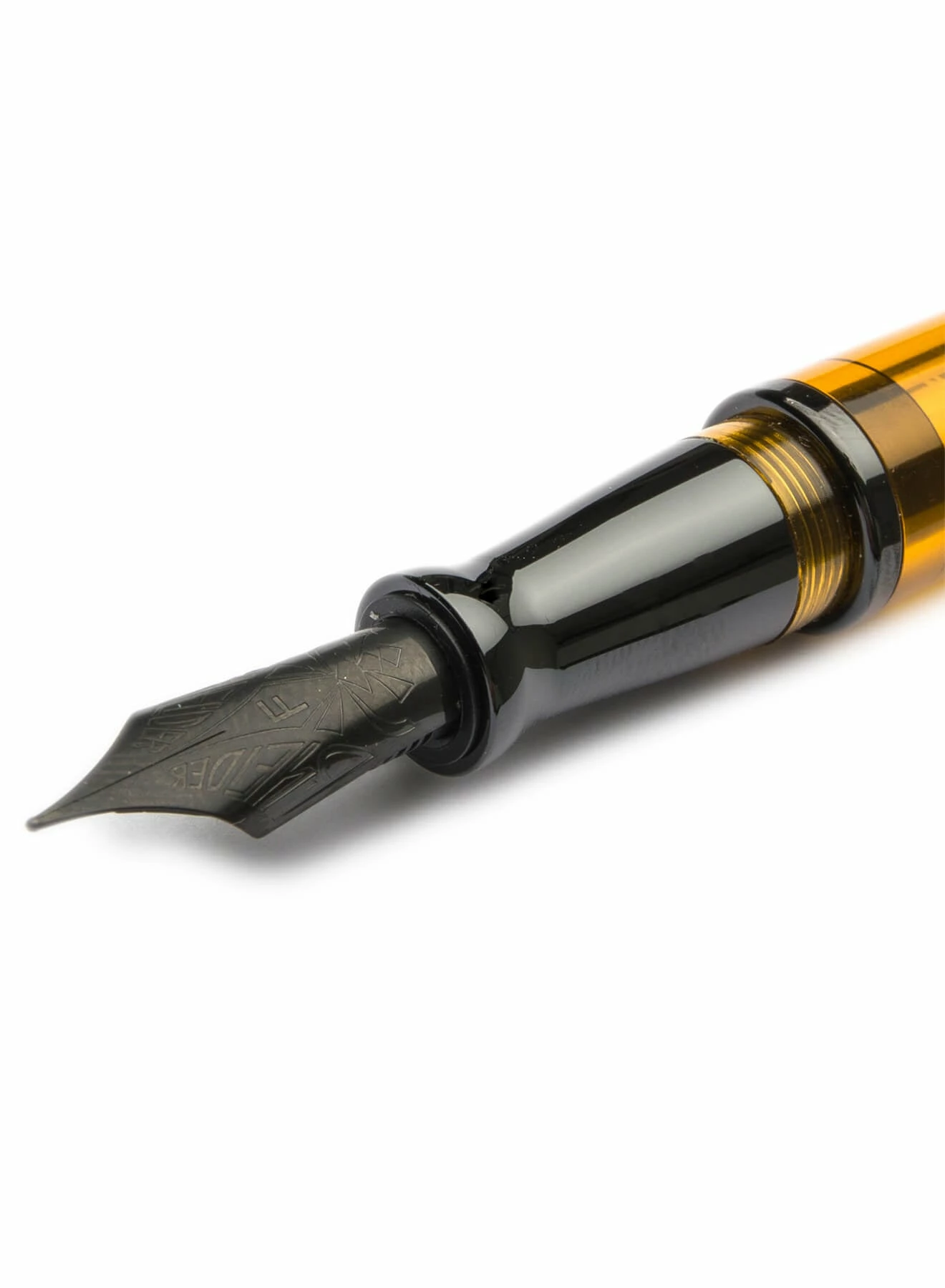 Pineider Avatar UR Demo Black Trim Amber Fountain Pen, Extra Fine - Image 2