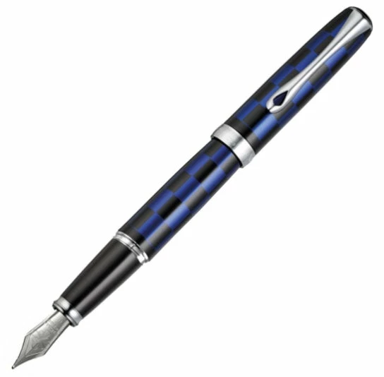 Diplomat Excellence A Plus Rome Black & Blue Fountain Pen, Fine Nib