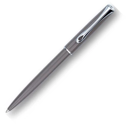 Diplomat Traveller Ballpoint Pen, Taupe Grey & Chrome