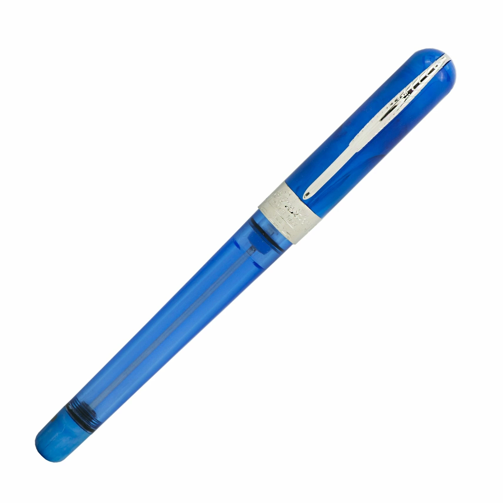 Pineider Avatar Twin Tank Touchdown Fountain Pen, Neptune Blue - Image 2
