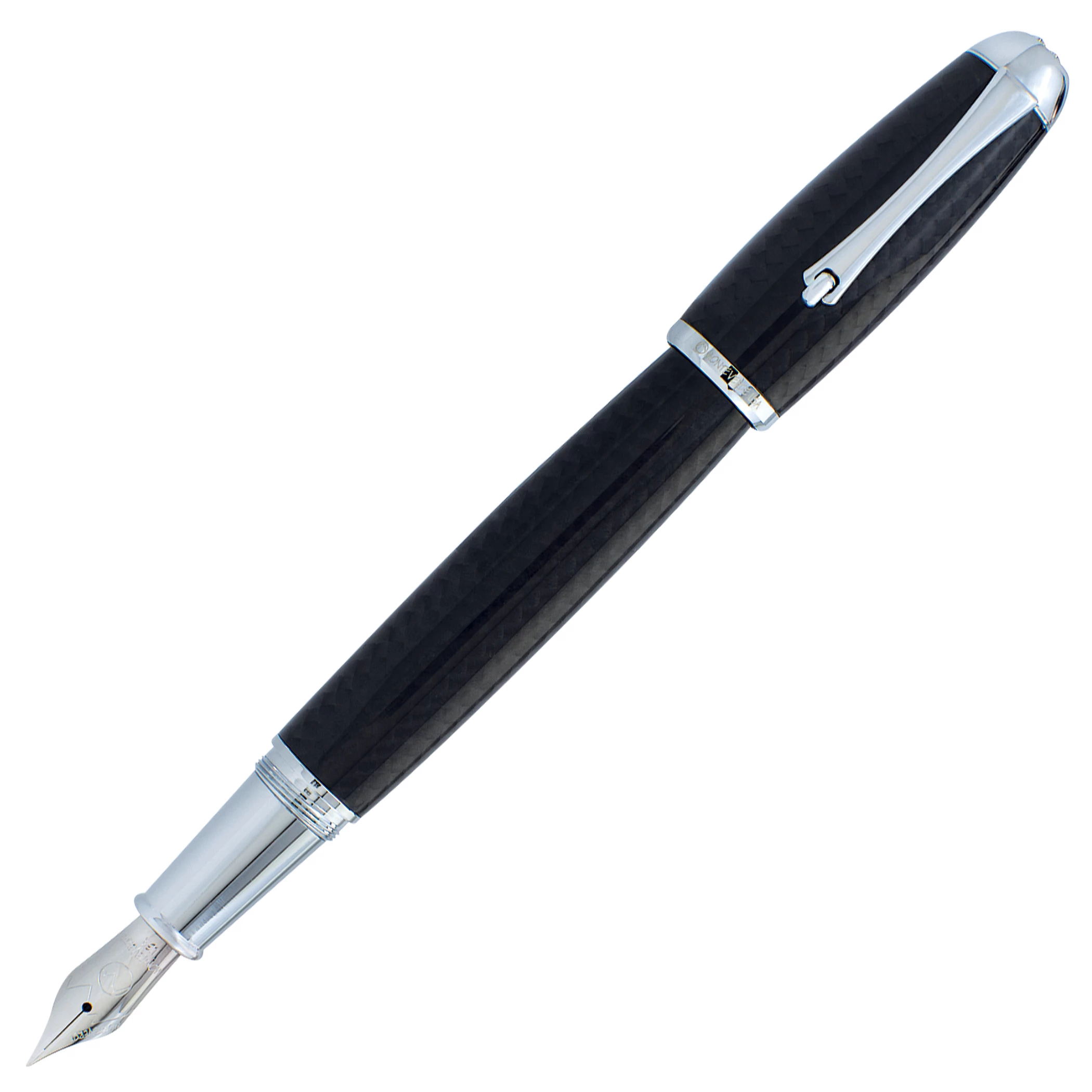 Monteverde Super Mega Carbon Fiber Fountain Pen, Chrome Trim