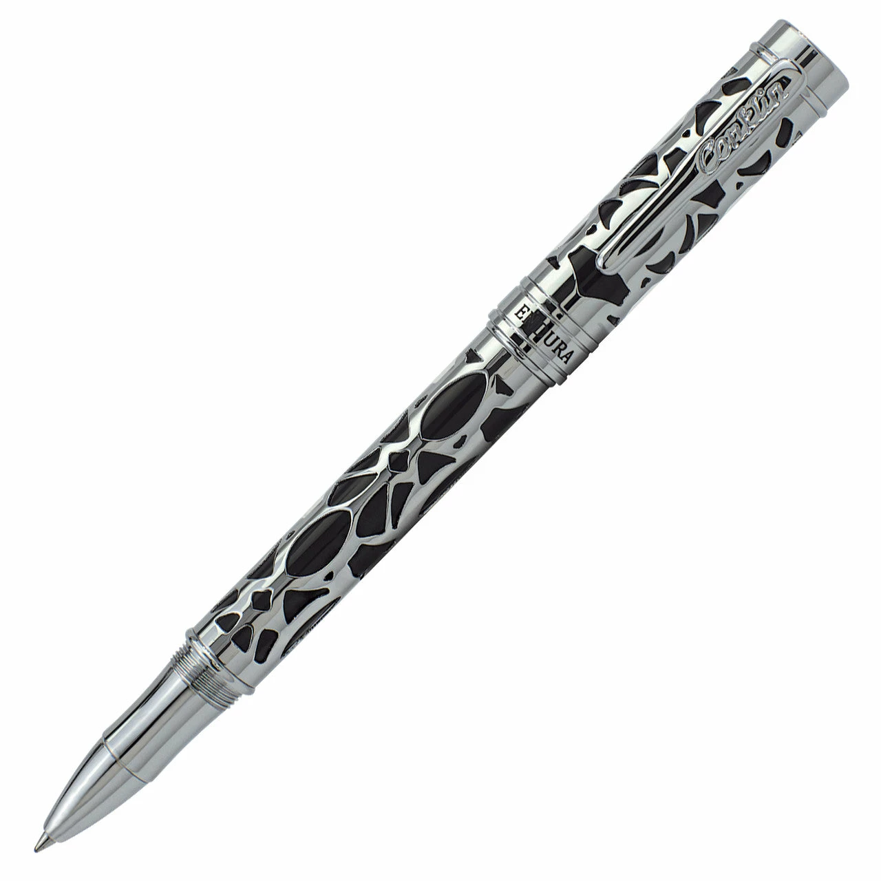 Conklin Endura Deco Crest Rollerball Pen, Black & Chrome