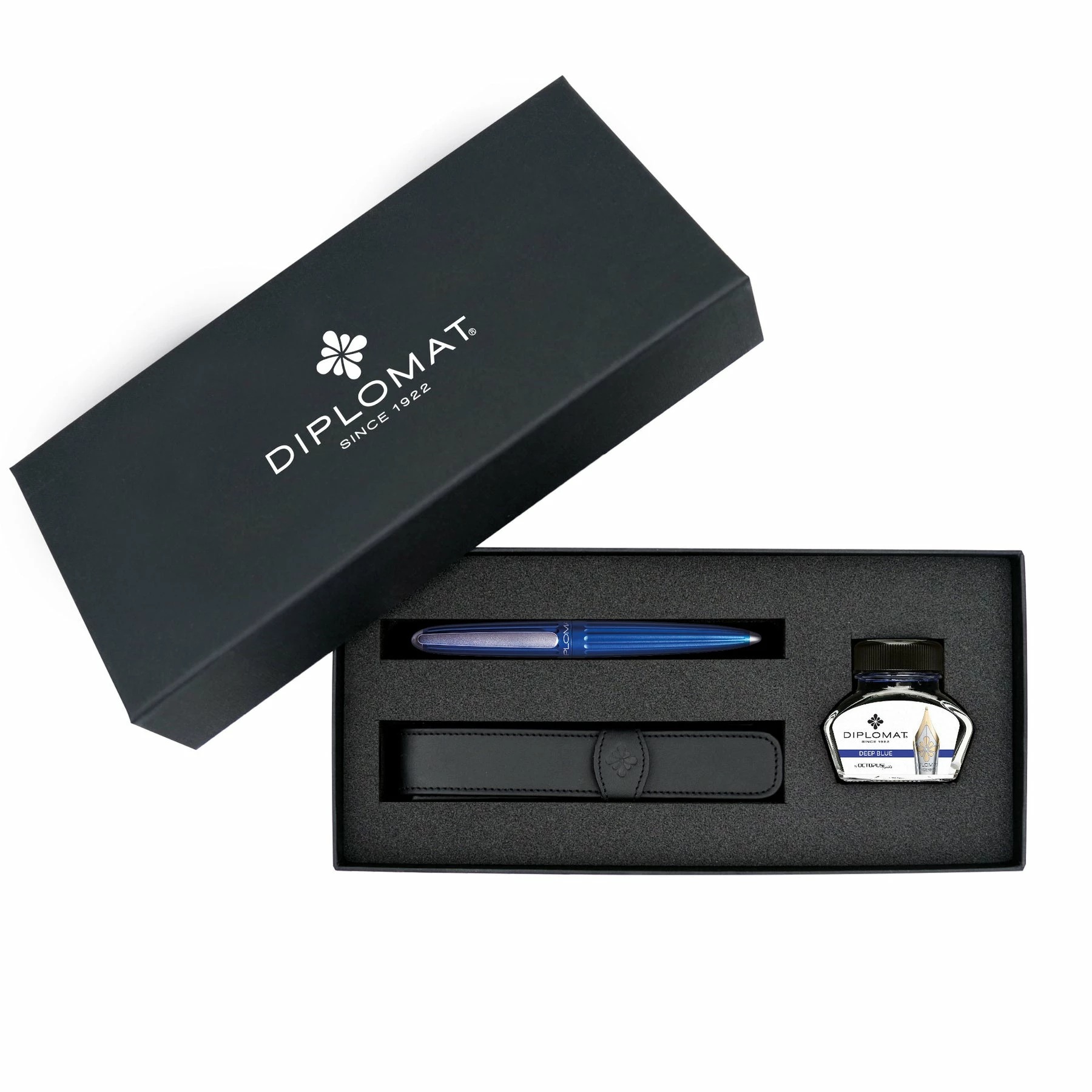 Diplomat Aero Fountain Pen Gift Set, Blue