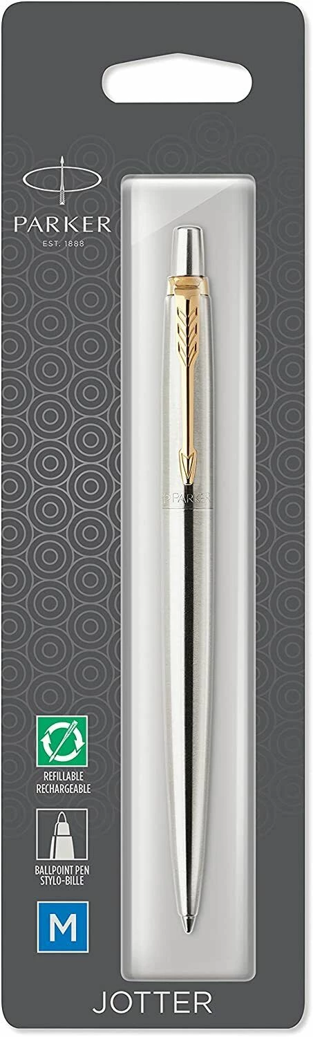Parker® Parker Jotter Ballpoint Pen, Stainless Steel & Gold - Image 2