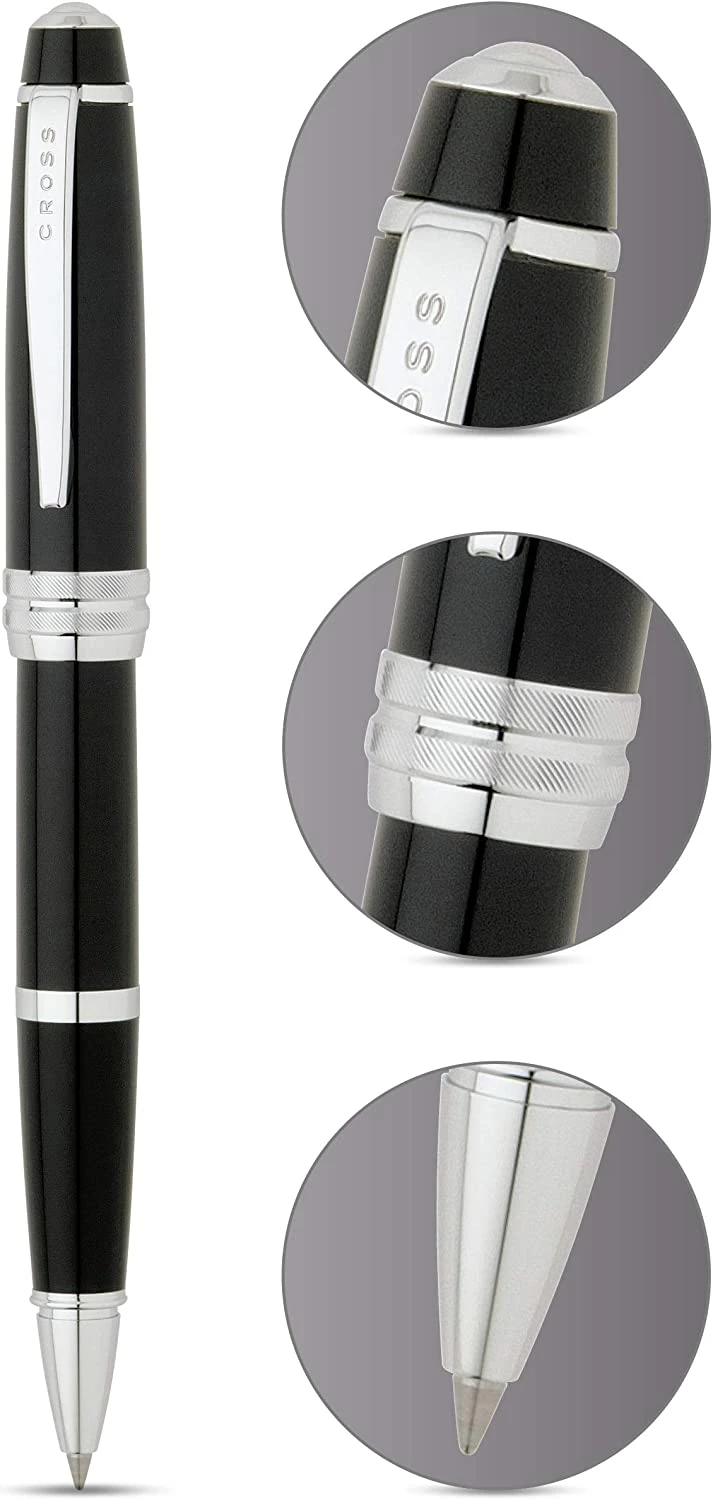 Cross® Cross Bailey Rollerball Pen, Black Lacquer & Chrome - Image 2