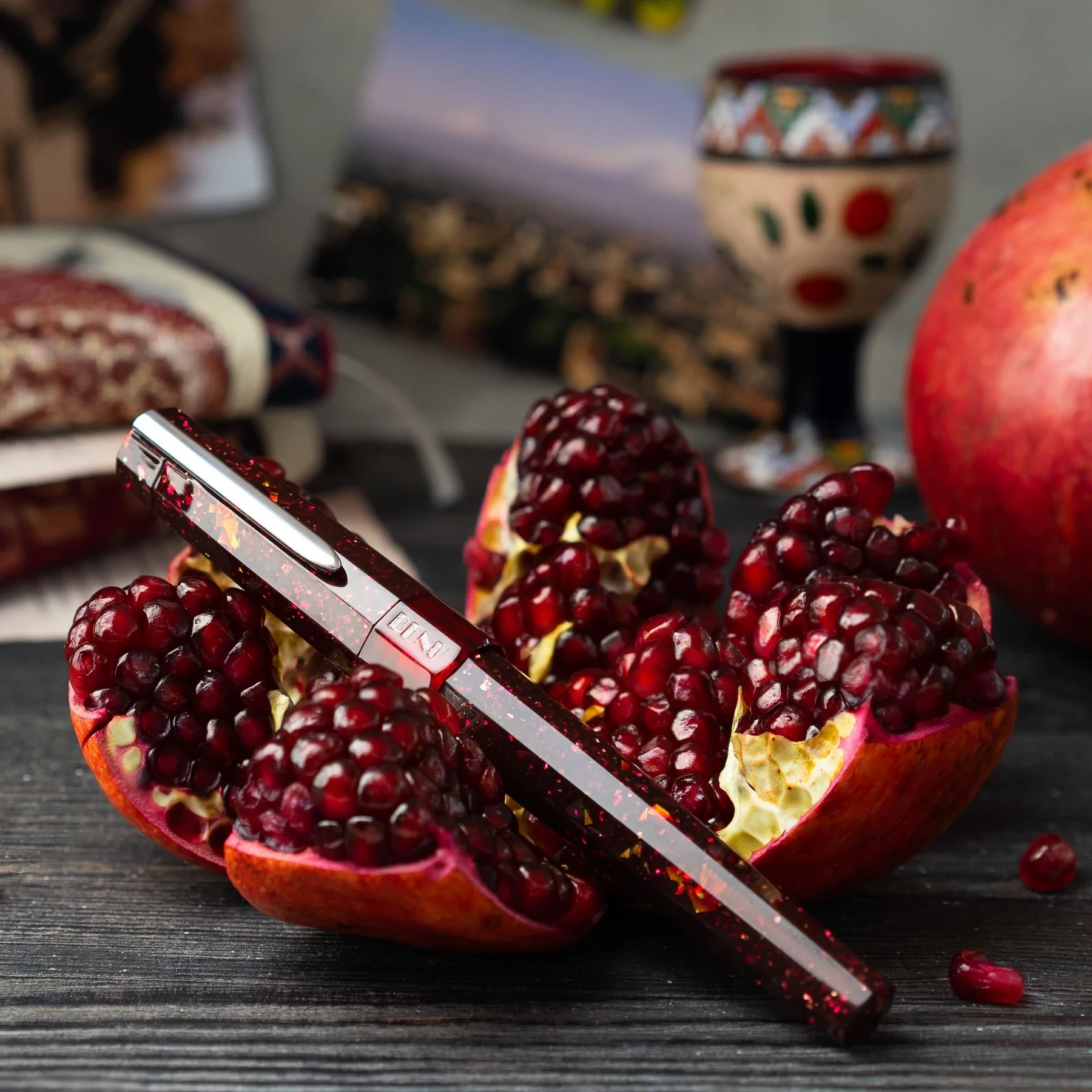 Benu Euphoria Armenian Limited Edition Fountain Pen, Pomegranate Wine - Image 2