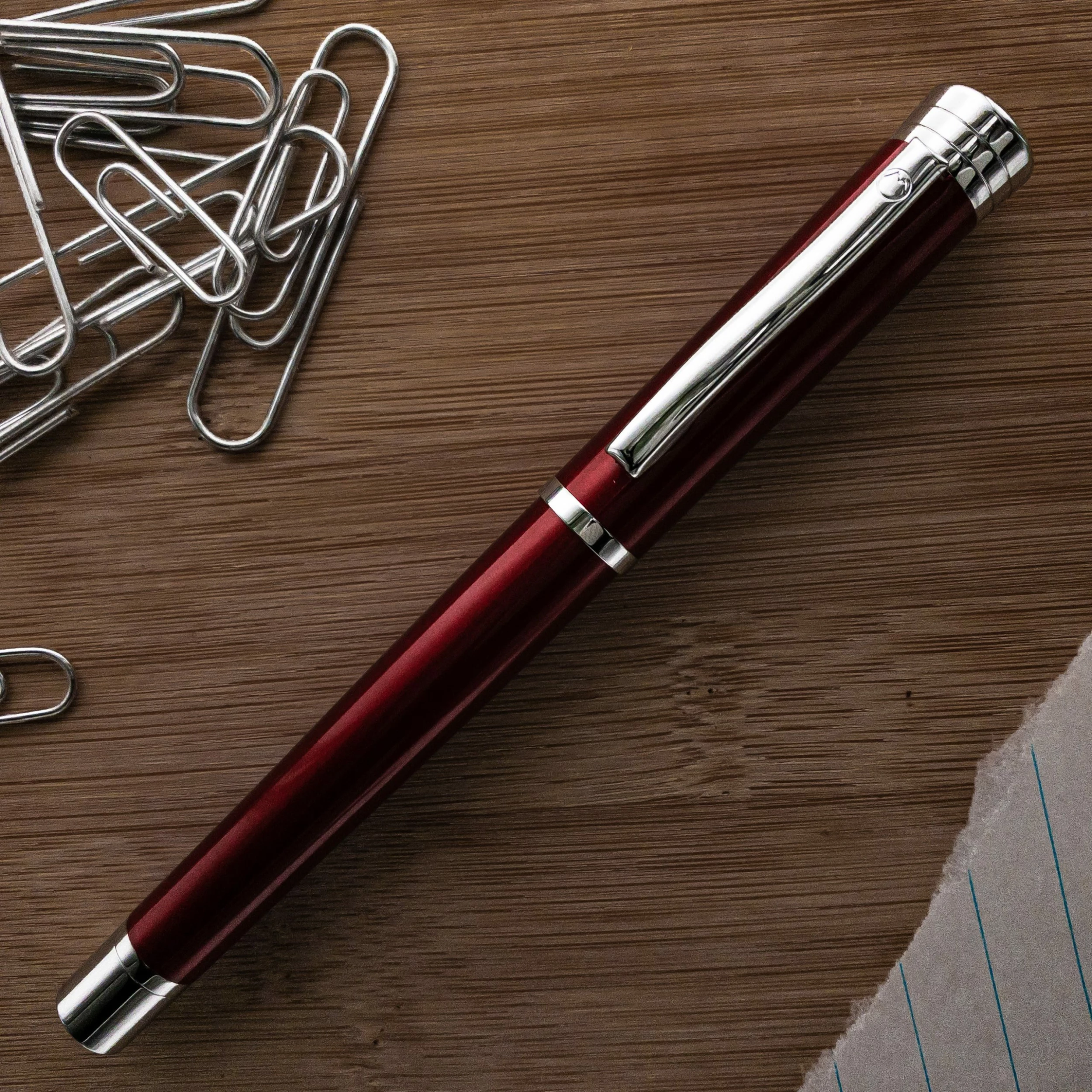 Monteverde Strata Fountain Pen, Red & Chrome - Image 2