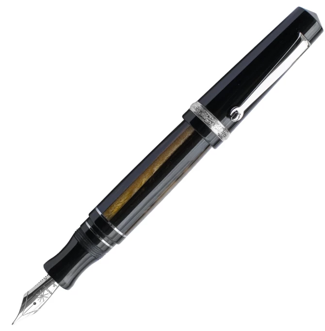 Maiora Aventus Unica Fountain Pen, Black, Orange & Palladium