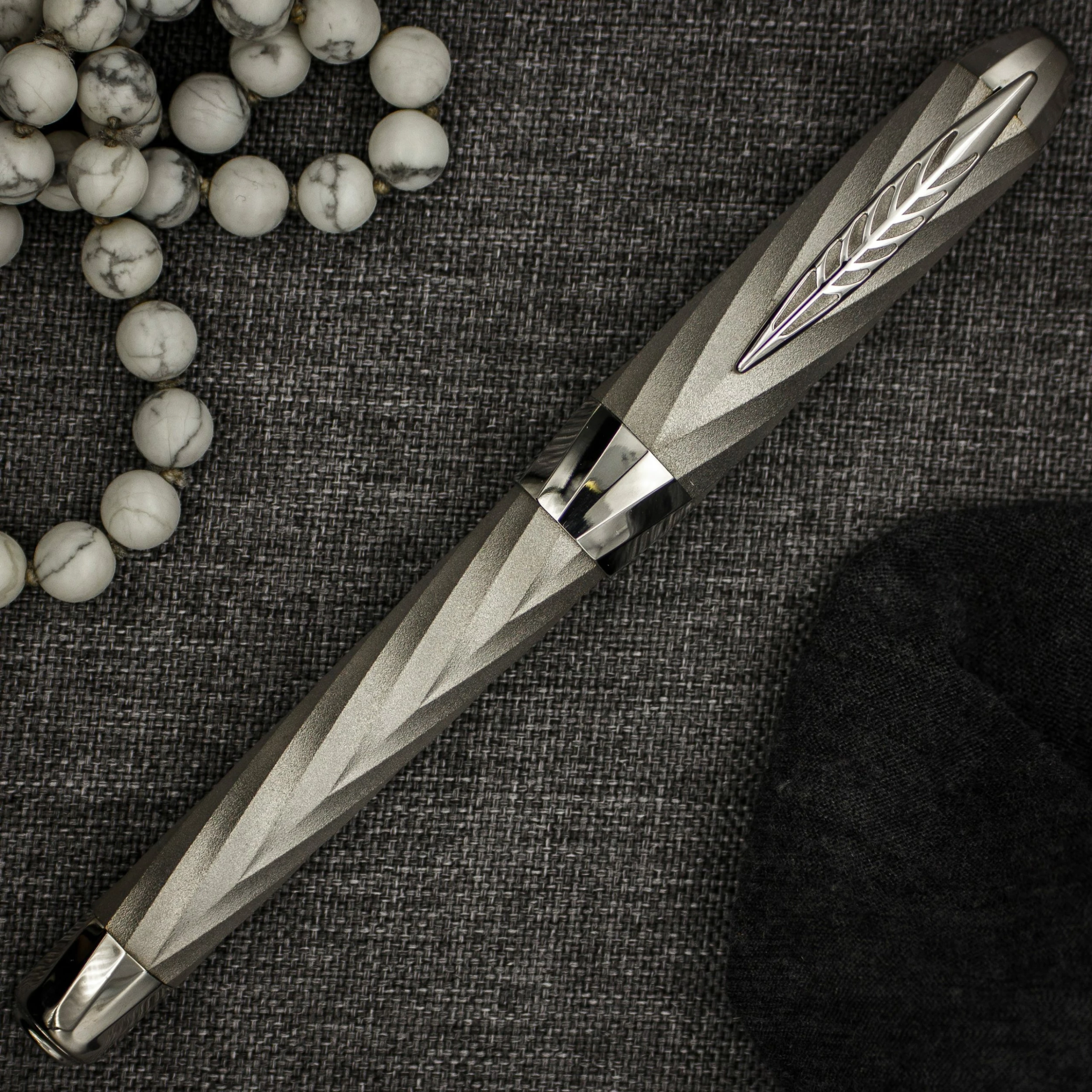 Pineider Matrix Jewelers Limited Edition Sterling Silver Fountain Pen, Palladium Plated - Image 2